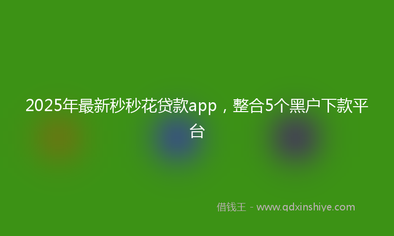 2025年最新秒秒花贷款app，整合5个黑户下款平台
