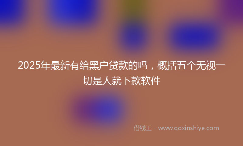 2025年最新有给黑户贷款的吗，概括五个无视一切是人就下款软件