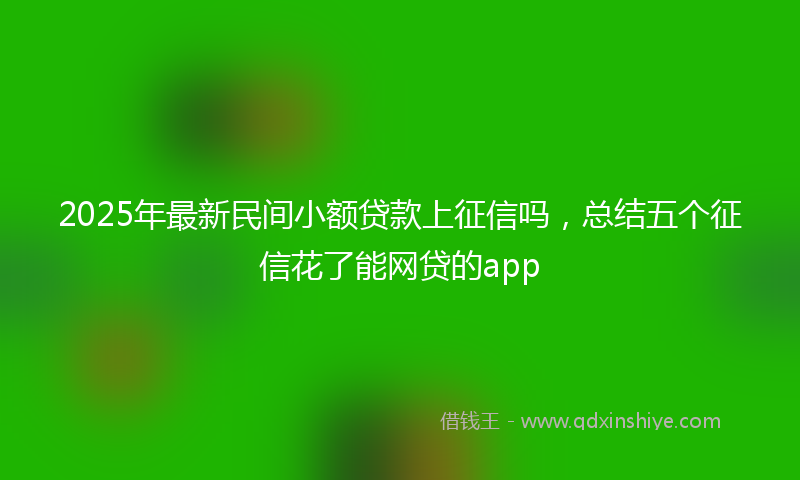 2025年最新民间小额贷款上征信吗，总结五个征信花了能网贷的app