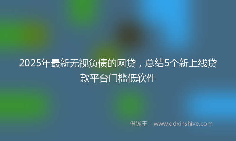 2025年最新无视负债的网贷，总结5个新上线贷款平台门槛低软件