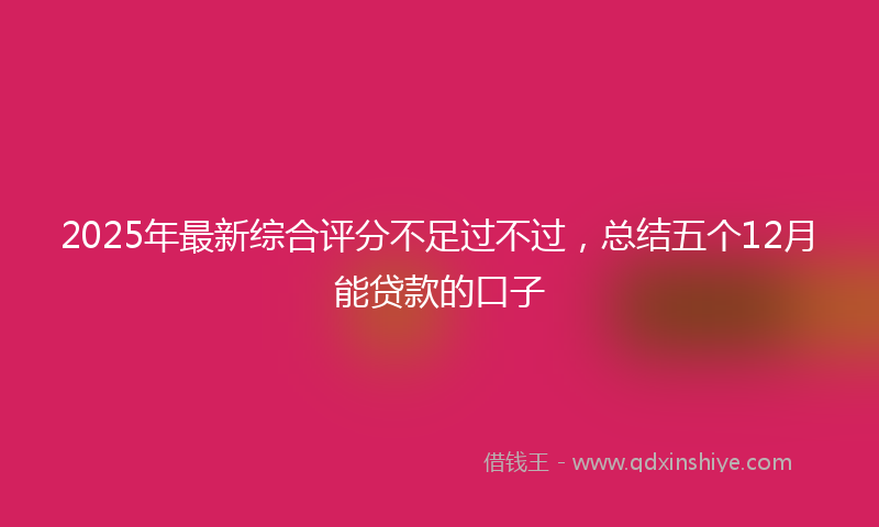 2025年最新综合评分不足过不过，总结五个12月能贷款的口子