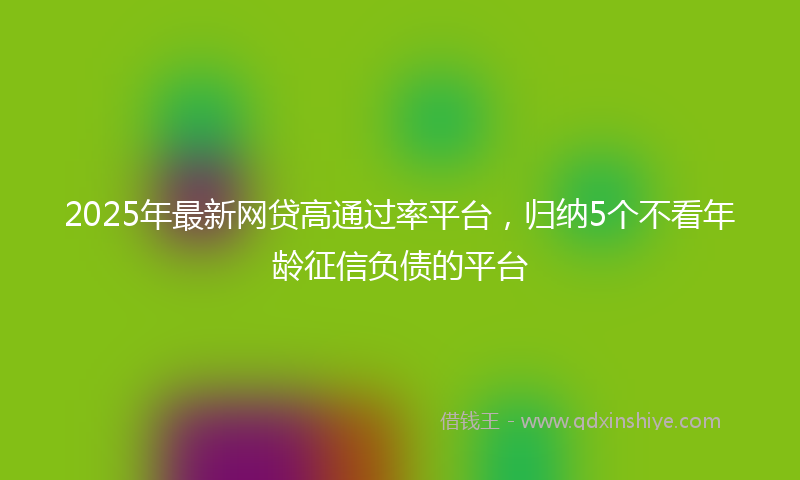 2025年最新网贷高通过率平台，归纳5个不看年龄征信负债的平台