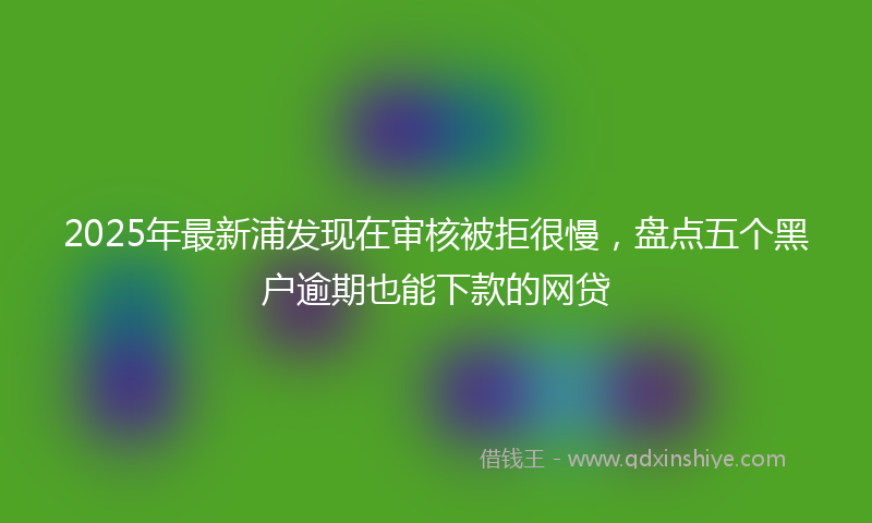 2025年最新浦发现在审核被拒很慢，盘点五个黑户逾期也能下款的网贷