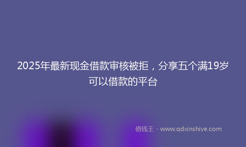 2025年最新现金借款审核被拒，分享五个满19岁可以借款的平台