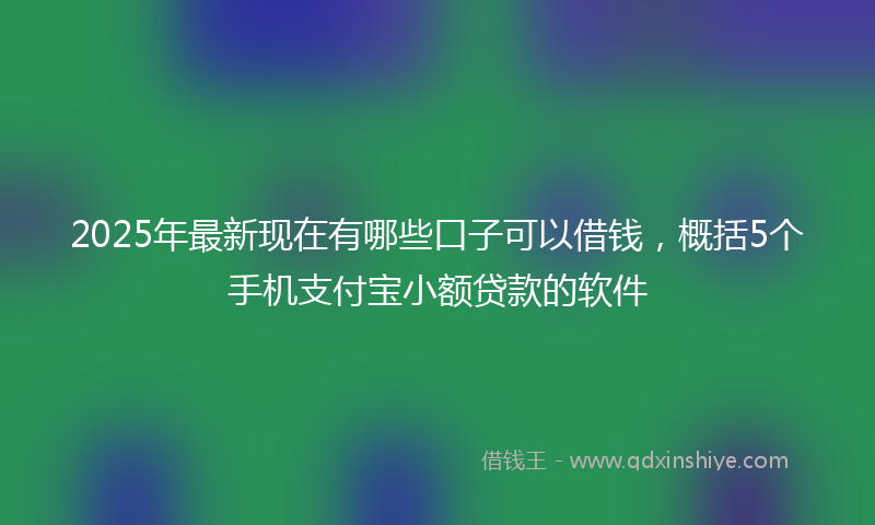 2025年最新现在有哪些口子可以借钱，概括5个手机支付宝小额贷款的软件