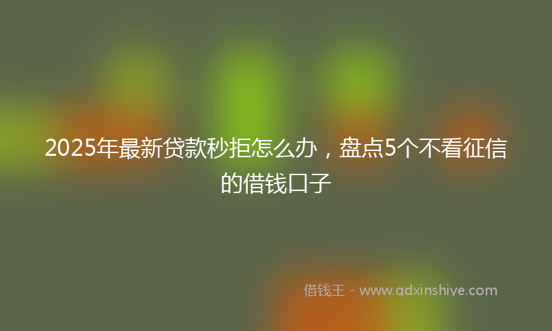 2025年最新贷款秒拒怎么办，盘点5个不看征信的借钱口子