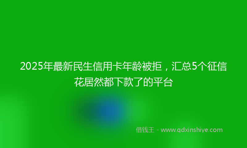 2025年最新民生信用卡年龄被拒，汇总5个征信花居然都下款了的平台
