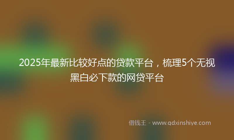 2025年最新比较好点的贷款平台，梳理5个无视黑白必下款的网贷平台