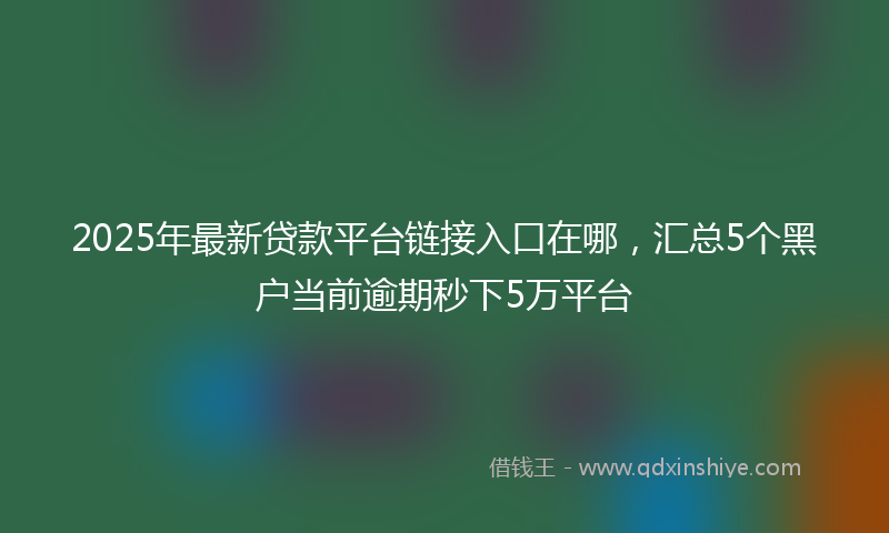 2025年最新贷款平台链接入口在哪，汇总5个黑户当前逾期秒下5万平台