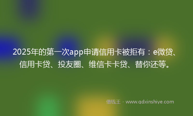 2025年的第一次app申请信用卡被拒有：e微贷、信用卡贷、投友圈、维信卡卡贷、替你还等。