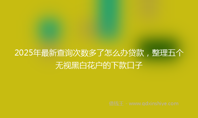 2025年最新查询次数多了怎么办贷款，整理五个无视黑白花户的下款口子