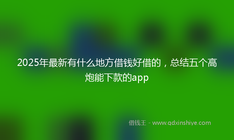 2025年最新有什么地方借钱好借的，总结五个高炮能下款的app