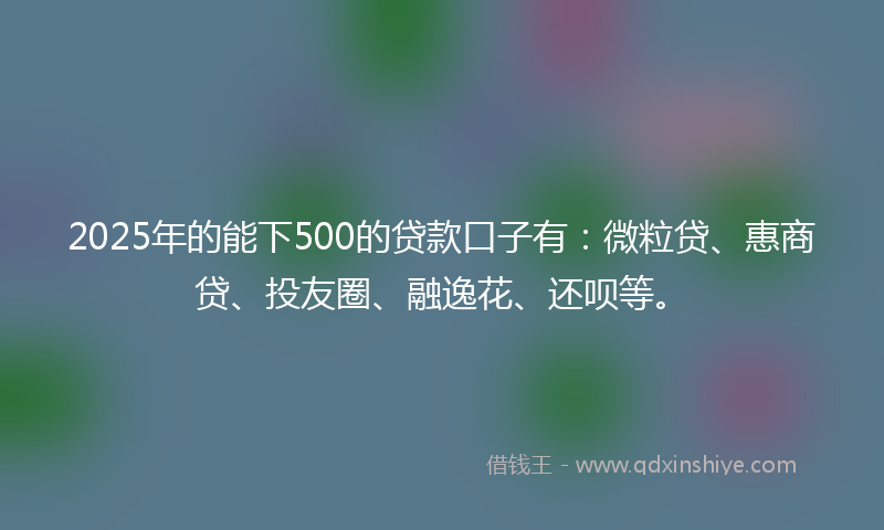 2025年的能下500的贷款口子有：微粒贷、惠商贷、投友圈、融逸花、还呗等。