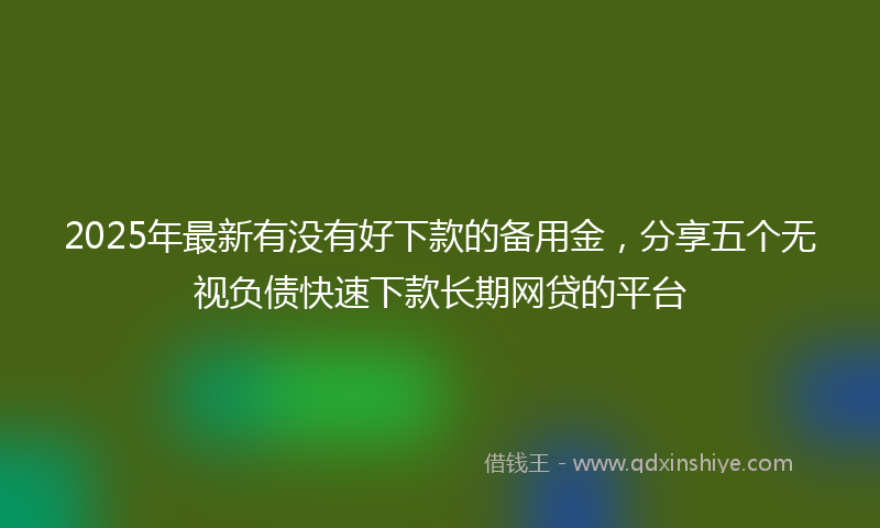 2025年最新有没有好下款的备用金，分享五个无视负债快速下款长期网贷的平台