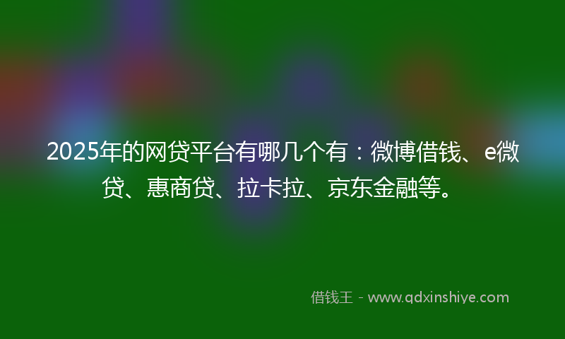 2025年的网贷平台有哪几个有：微博借钱、e微贷、惠商贷、拉卡拉、京东金融等。