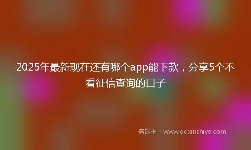 2025年最新现在还有哪个app能下款，分享5个不看征信查询的口子