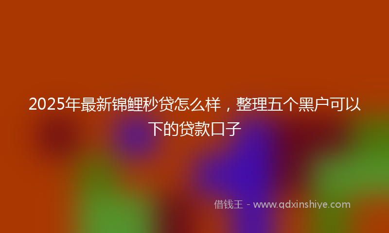 2025年最新锦鲤秒贷怎么样，整理五个黑户可以下的贷款口子