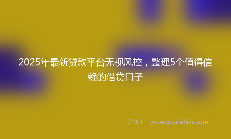 2025年最新贷款平台无视风控，整理5个值得信赖的借贷口子