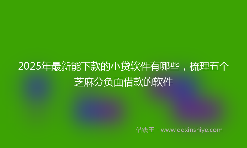 2025年最新能下款的小贷软件有哪些，梳理五个芝麻分负面借款的软件