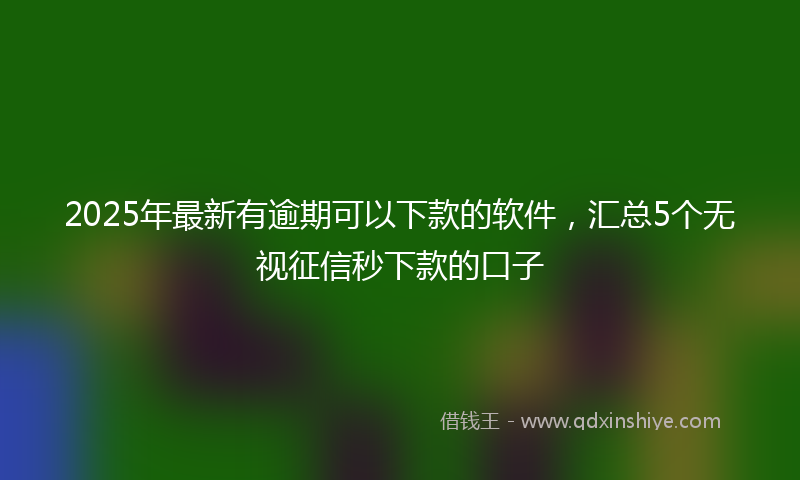 2025年最新有逾期可以下款的软件，汇总5个无视征信秒下款的口子