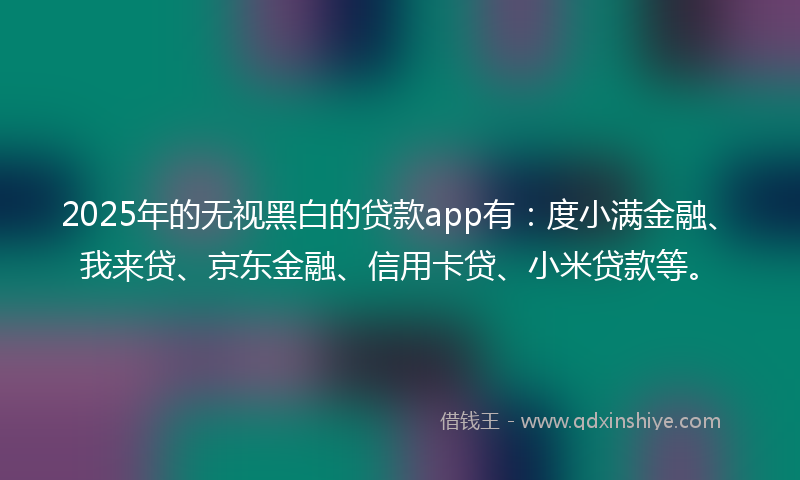 2025年的无视黑白的贷款app有：度小满金融、我来贷、京东金融、信用卡贷、小米贷款等。