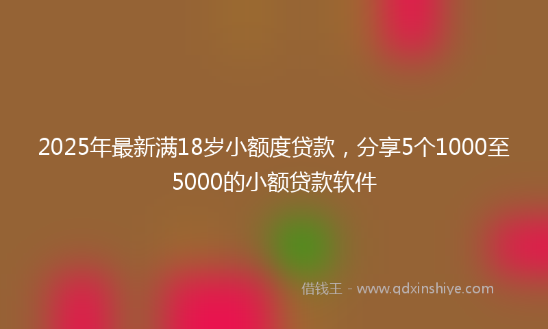 2025年最新满18岁小额度贷款，分享5个1000至5000的小额贷款软件