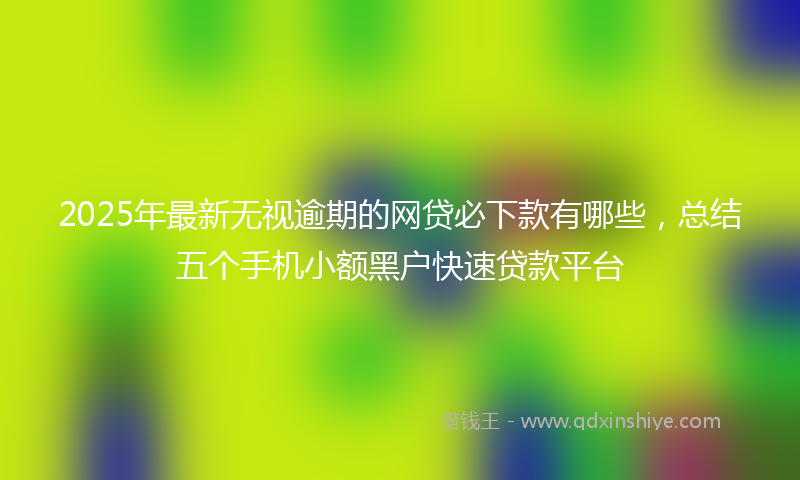 2025年最新无视逾期的网贷必下款有哪些，总结五个手机小额黑户快速贷款平台