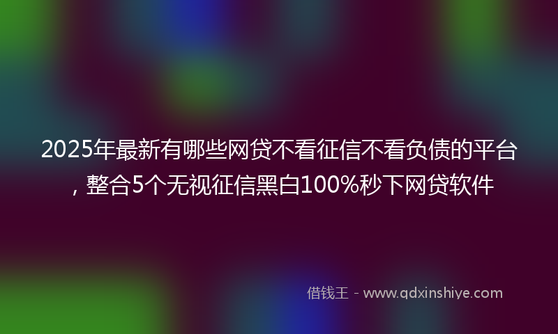 2025年最新有哪些网贷不看征信不看负债的平台，整合5个无视征信黑白100%秒下网贷软件