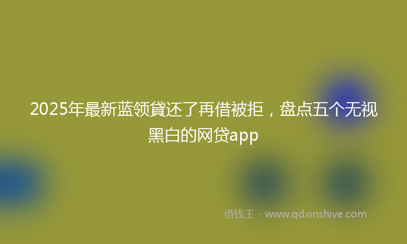 2025年最新蓝领貸还了再借被拒，盘点五个无视黑白的网贷app