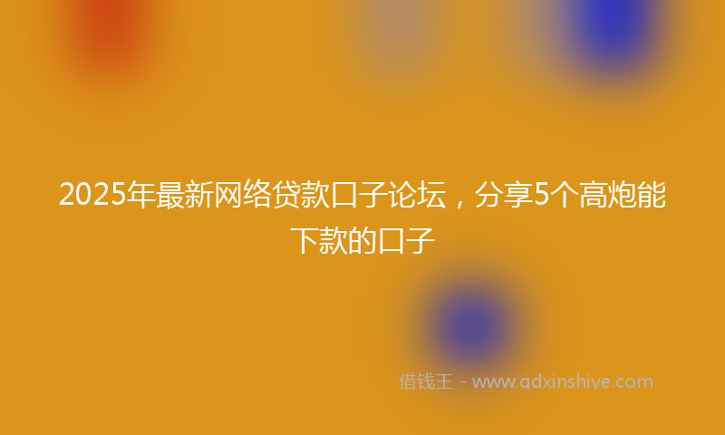 2025年最新网络贷款口子论坛，分享5个高炮能下款的口子
