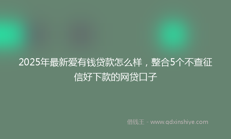 2025年最新爱有钱贷款怎么样，整合5个不查征信好下款的网贷口子