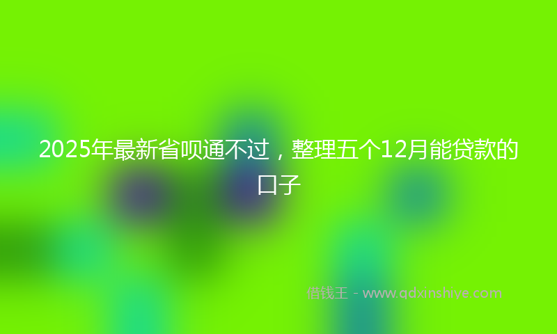 2025年最新省呗通不过，整理五个12月能贷款的口子