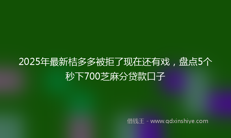 2025年最新桔多多被拒了现在还有戏，盘点5个秒下700芝麻分贷款口子