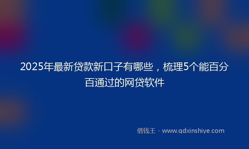 2025年最新贷款新口子有哪些，梳理5个能百分百通过的网贷软件
