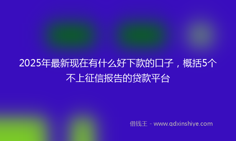 2025年最新现在有什么好下款的口子，概括5个不上征信报告的贷款平台