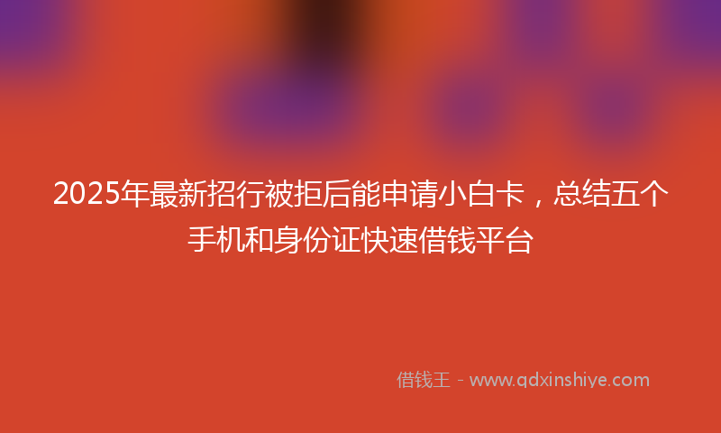 2025年最新招行被拒后能申请小白卡，总结五个手机和身份证快速借钱平台