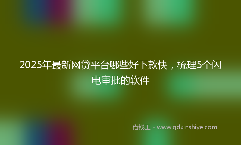 2025年最新网贷平台哪些好下款快，梳理5个闪电审批的软件
