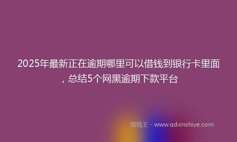 2025年最新正在逾期哪里可以借钱到银行卡里面，总结5个网黑逾期下款平台