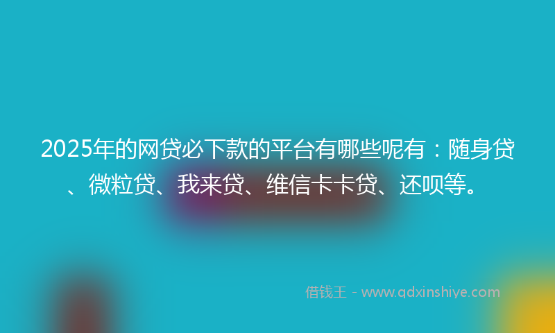 2025年的网贷必下款的平台有哪些呢有：随身贷、微粒贷、我来贷、维信卡卡贷、还呗等。