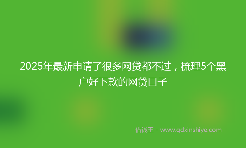 2025年最新申请了很多网贷都不过，梳理5个黑户好下款的网贷口子
