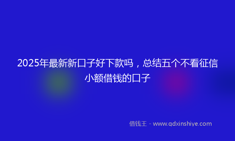 2025年最新新口子好下款吗，总结五个不看征信小额借钱的口子