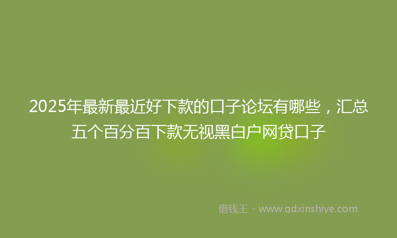 2025年最新最近好下款的口子论坛有哪些，汇总五个百分百下款无视黑白户网贷口子