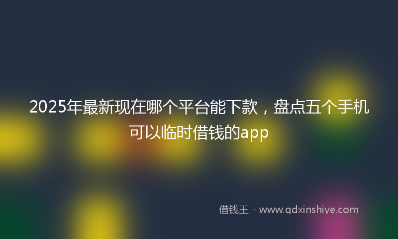 2025年最新现在哪个平台能下款，盘点五个手机可以临时借钱的app
