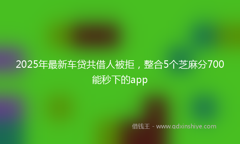 2025年最新车贷共借人被拒，整合5个芝麻分700能秒下的app