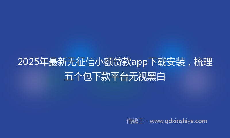 2025年最新无征信小额贷款app下载安装，梳理五个包下款平台无视黑白