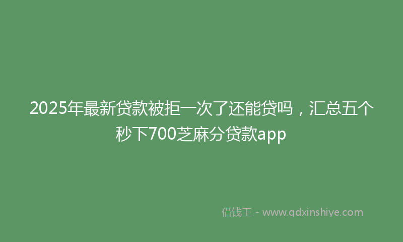 2025年最新贷款被拒一次了还能贷吗，汇总五个秒下700芝麻分贷款app
