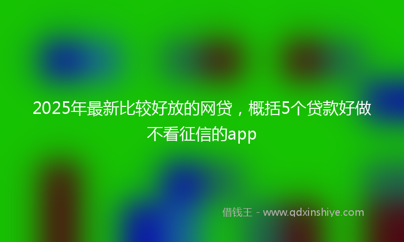 2025年最新比较好放的网贷，概括5个贷款好做不看征信的app