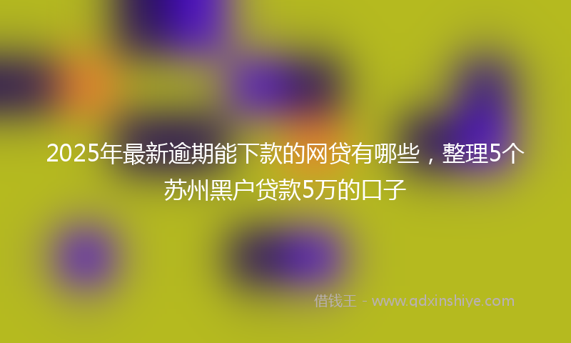 2025年最新逾期能下款的网贷有哪些，整理5个苏州黑户贷款5万的口子