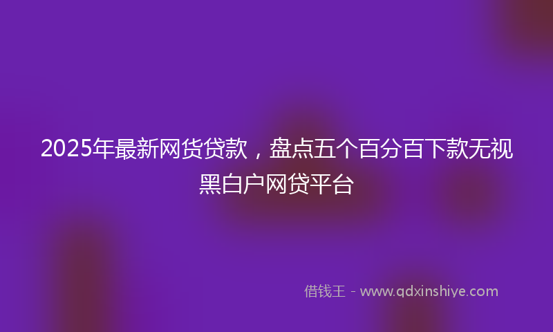 2025年最新网货贷款，盘点五个百分百下款无视黑白户网贷平台
