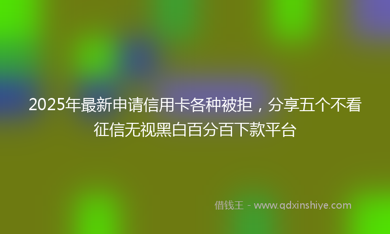 2025年最新申请信用卡各种被拒，分享五个不看征信无视黑白百分百下款平台